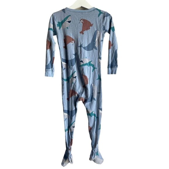 Carter's Just One You 4T Shark Walrus Whale Sleeper Zip Up Footed Pajama Blue - Picture 3 of 7